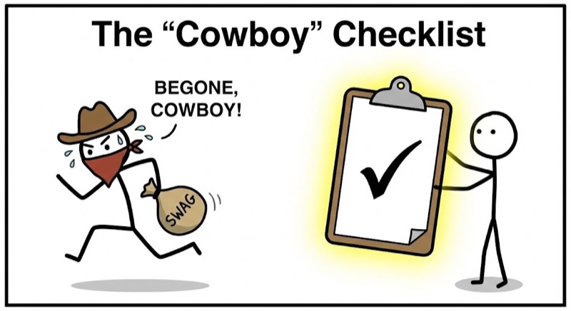 Cowboy contractor checklist illustration showing how to identify and avoid rogue EWI installers in Dublin